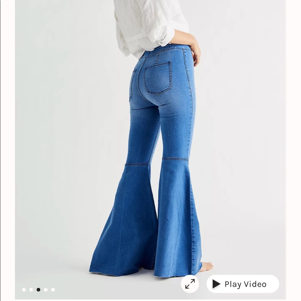 free people just float on flare jeans in 70’s blue